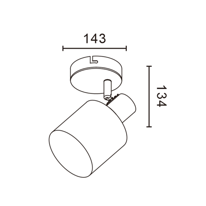 spot led cu dimensiune 143mm, soclu E14