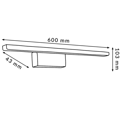 Aplica LED 9W pentru oglinzi mari 60cm