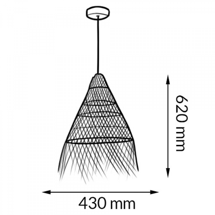 dimensiuni pendul ibiza 430mm, inaltime 620mm