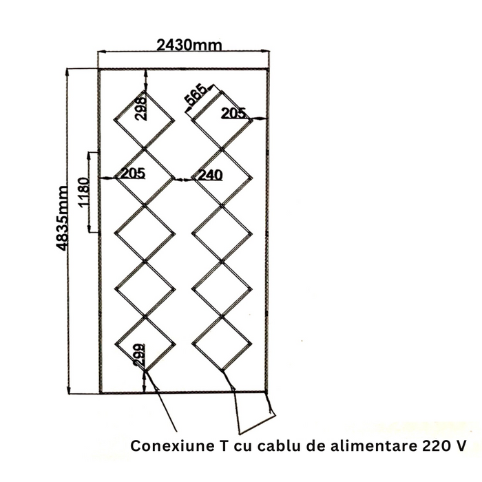 Panou LED HoneyComb 510 W pentru design interior de lux, dimensiuni