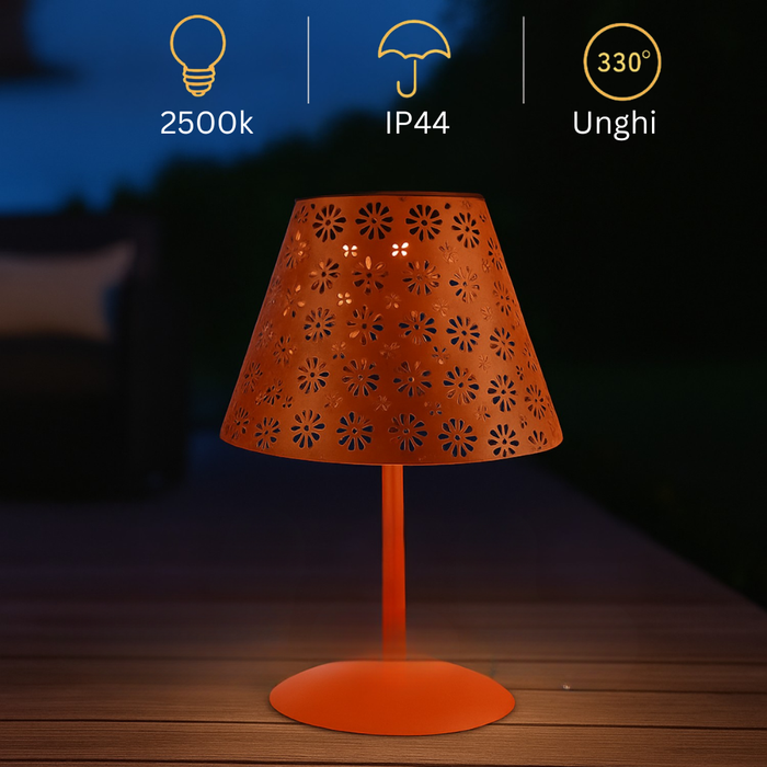 Lampă solară pentru exterior, culoare portocaliu