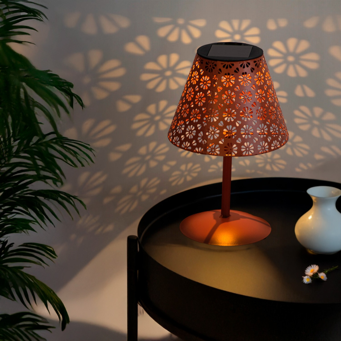 Lampă solară florală portocaliu ars 2500K