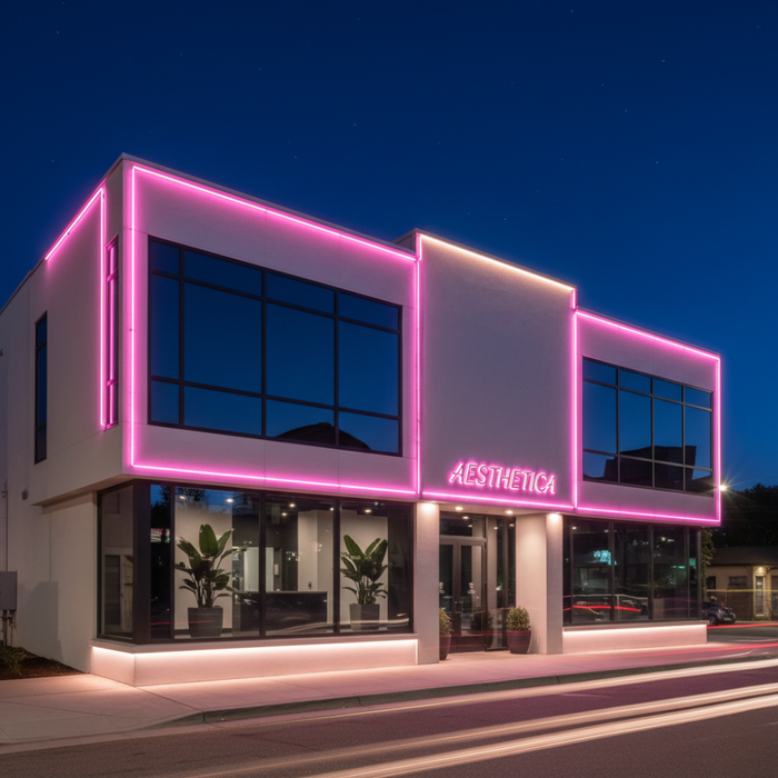 Furtun Neon FLEX LED Roz 230V 8x16mm pentru evenimente