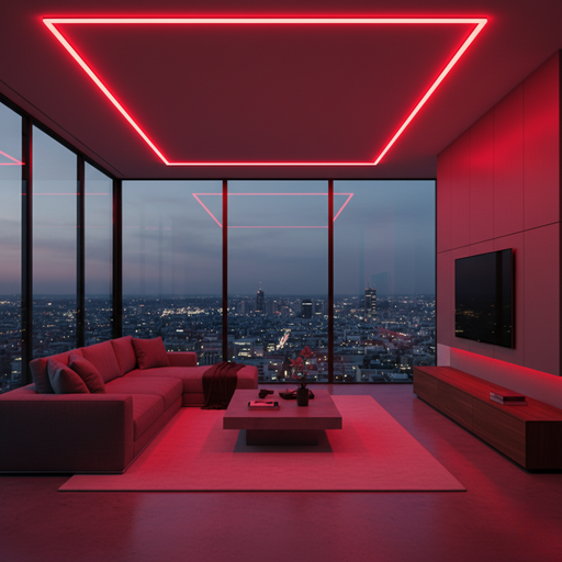 Furtun Neon LED Roșu 6x12mm decorativ living