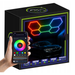 Iluminat hexagonal RGB pentru detailing auto în garaj modern

