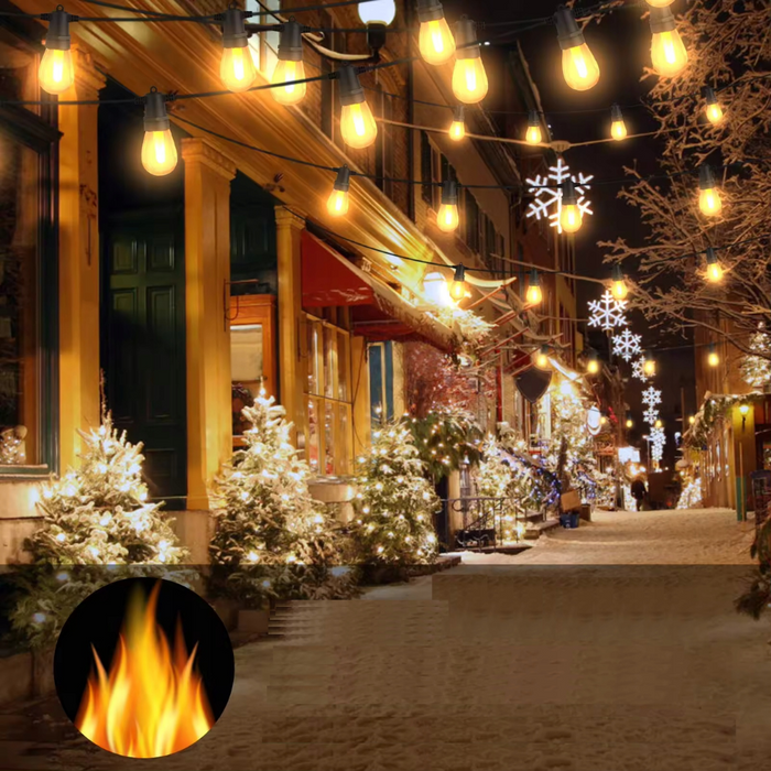 Ghirlandă de lumini LED rezistentă la intemperii IP44, efect de flacără