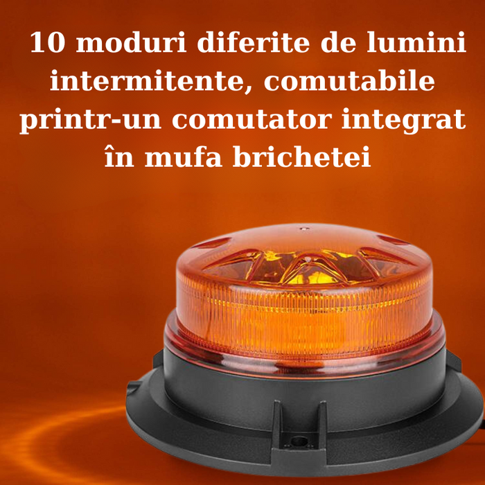 girofar auto led, lampa de avertizare, girofar masini, girofar 20w, girofar avertizare lumina portocalie, girofar motostivuitor, girofar masini utilitare, girofar led avertizare, ledia.ro