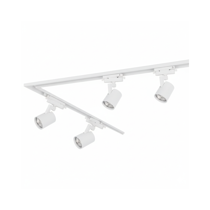 Iluminat de accent pe vitrină cu proiectoare GU10 pe șină