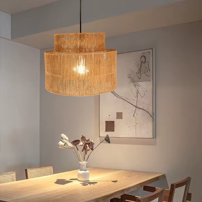 Lampă suspendată pentru living din ratan Rat în stil natural