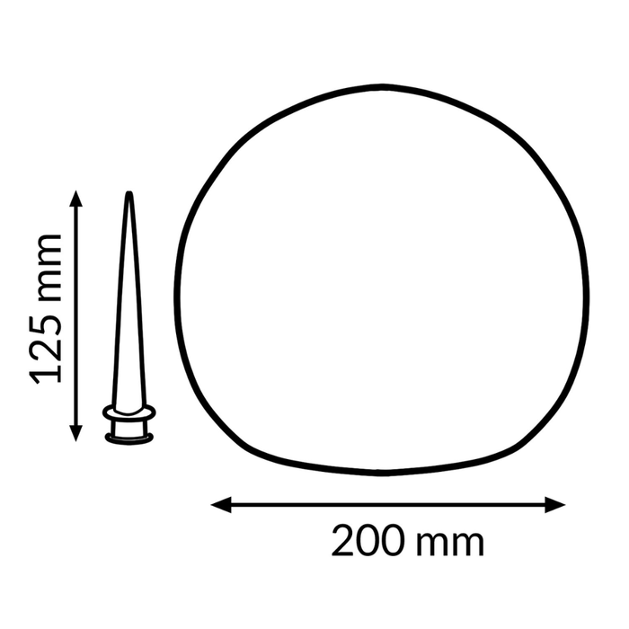 lampă solară decorativă grădină cu diametru 200mm, tarus 125mm