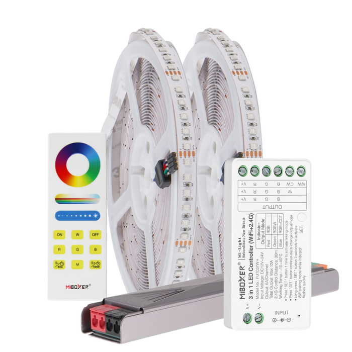 Kit complet bandă LED RGB 20m pentru proiecte comerciale
