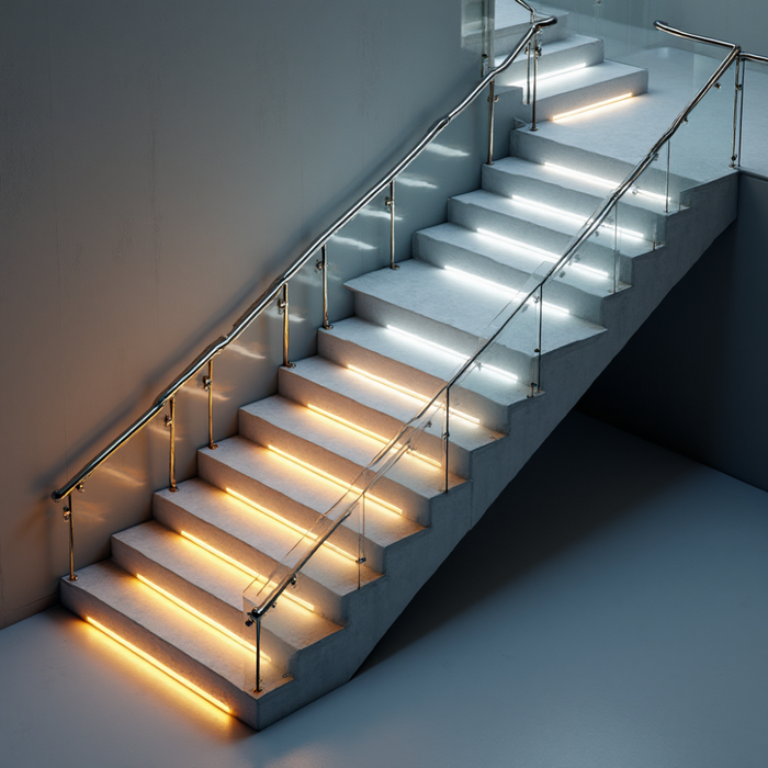 kit complet iluminat scari lumina calda, neutra si rece