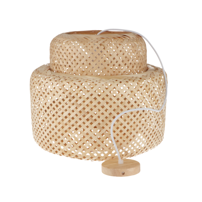 Pendul boho Canarias textură ratan împletit în 3 straturi