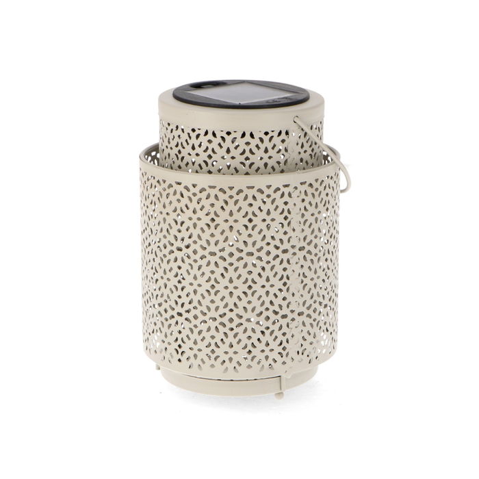 lampă solară de grădină bej model perforat