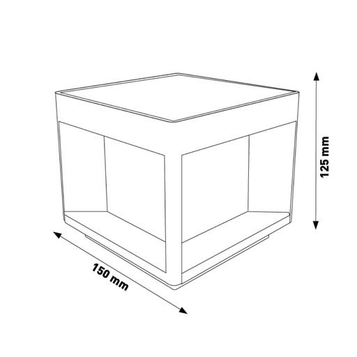 Lampa incarcare solara, forma cub, 150x150mm, inaltime 125mm, ledia.ro