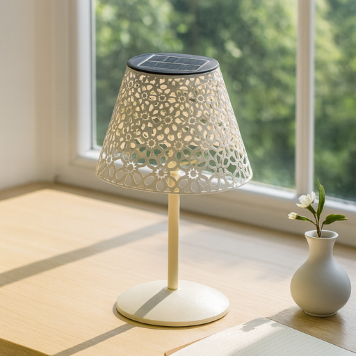 Lampă decorativă solară albă pentru exterior
