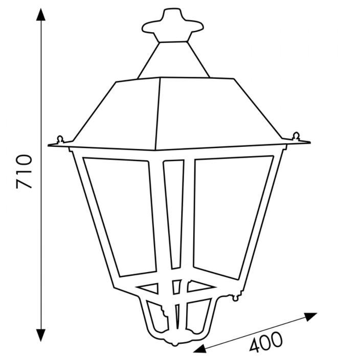 dimensiuni felinar interior,710 mmx400mm