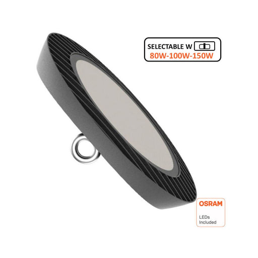 lampa industriala 150w, lampi industriale, lampa high bay, lampi ufo, lampa industriala chip Osram, lampa putere selectabila, lampa high bay 80w-100w-150w, lampi cu putere selectabila, ledia.ro