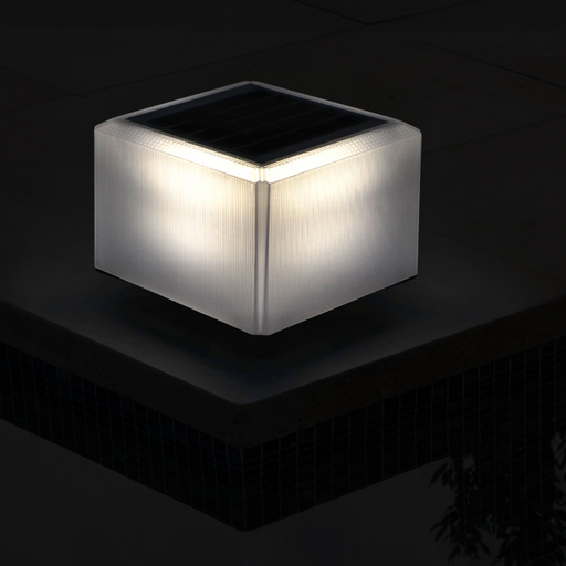 Lampa tip Cub solar cu senzor si telecomanda pentru iluminat terasa sau gradina, ledia.ro