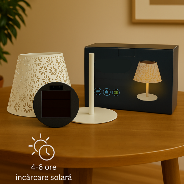 Lampă solară elegantă pentru decor terasă și balcon
