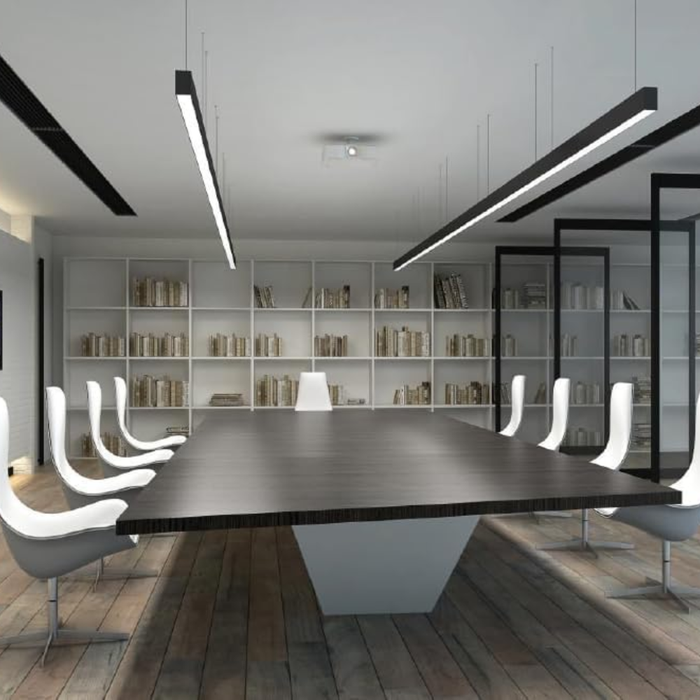 Lampă liniară LED neagră aluminiu design modern