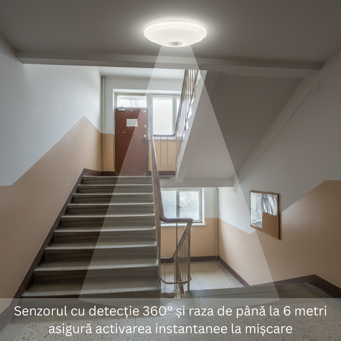 Lampă LED 15W cu senzor pentru iluminat automat pe scări