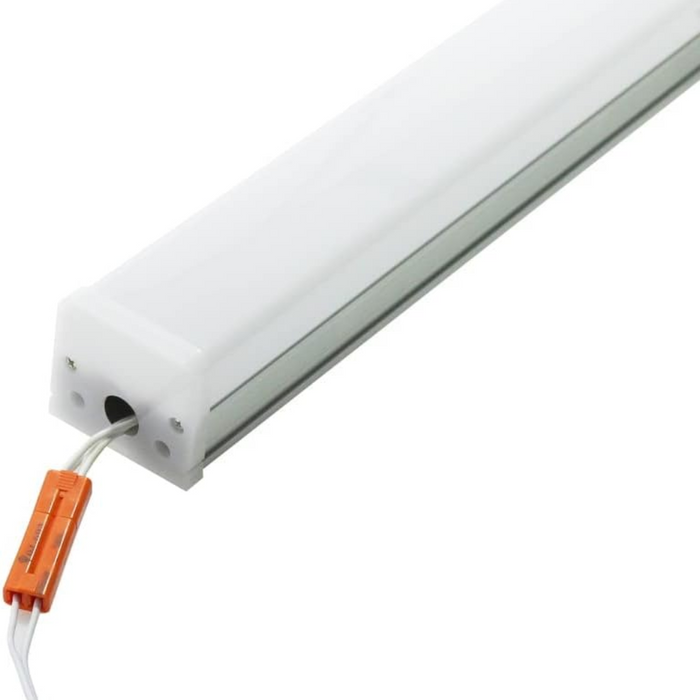 Lampa LED liniară 40W – vedere frontală, carcasă aluminiu și policarbonat
