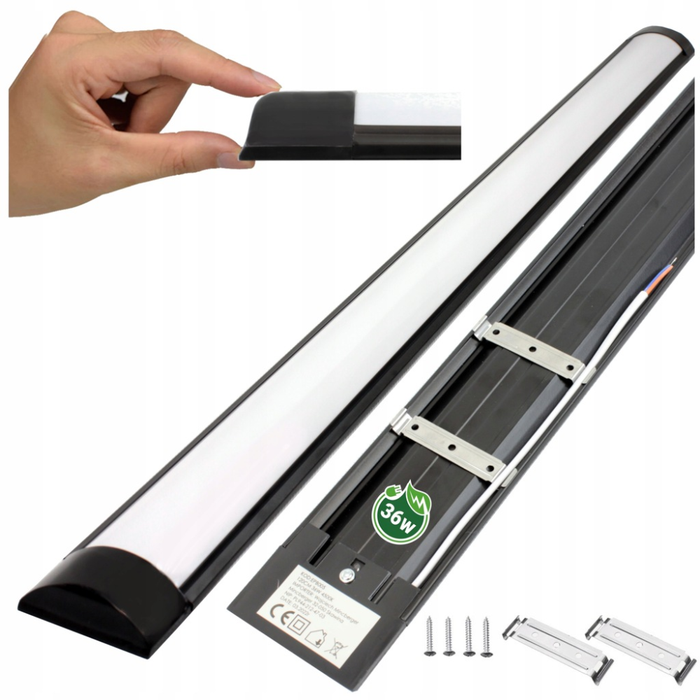 Corp LED MARS Slim 120cm negru pentru spații comerciale
