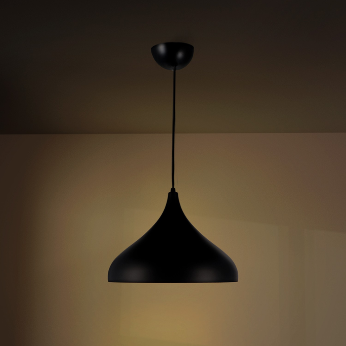 Lampă Coppen negru, design contemporan, lumina pornită