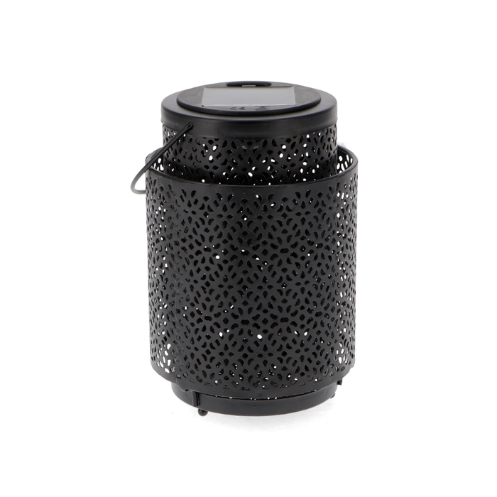 lampă solară neagră motiv perforat