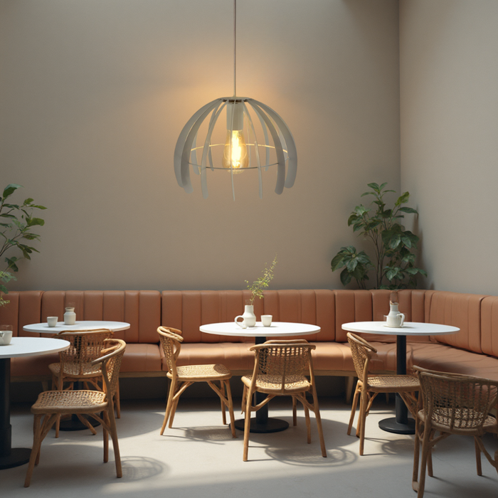 Lampă Trang White cu lumină caldă E27