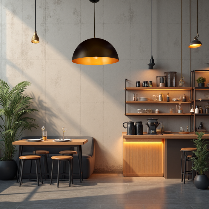 Lampă modern-vintage Pople din metal, montată pe tavan, iluminat ambiental