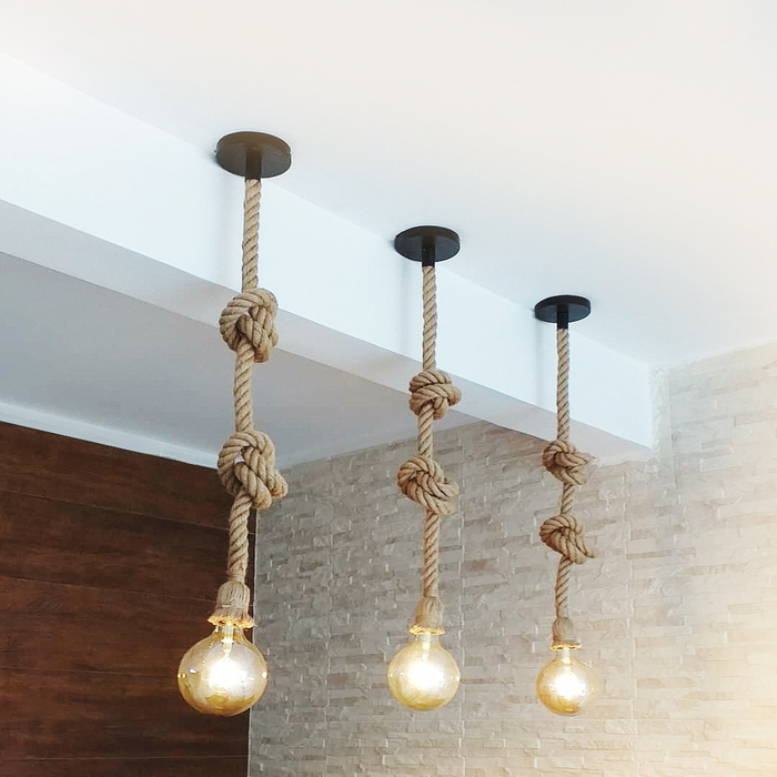 Lampă Rope suspendată în stil industrial