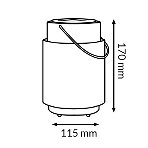 lampă solară decorativă neagră pentru masă