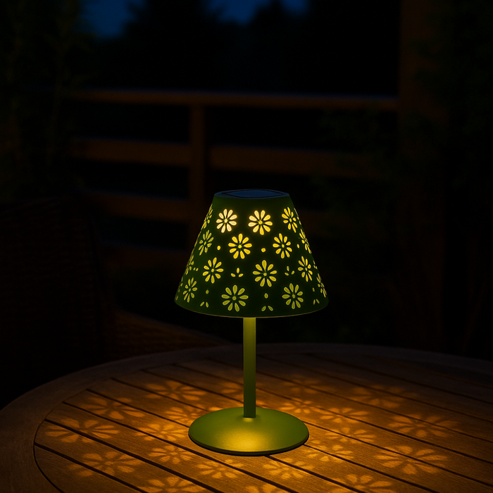 lampă solară florală verde pentru balcon
