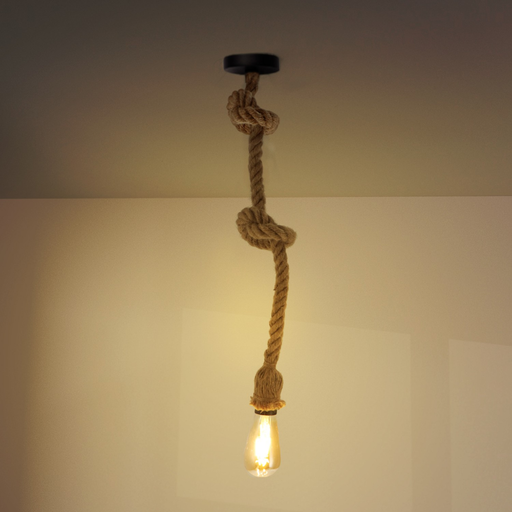 Lampă suspendată Rope cu sfoară naturală și noduri decorative