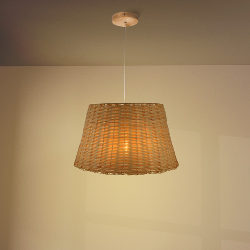 Lampă suspendată Sicilia ratan natural, lumină caldă ambientală