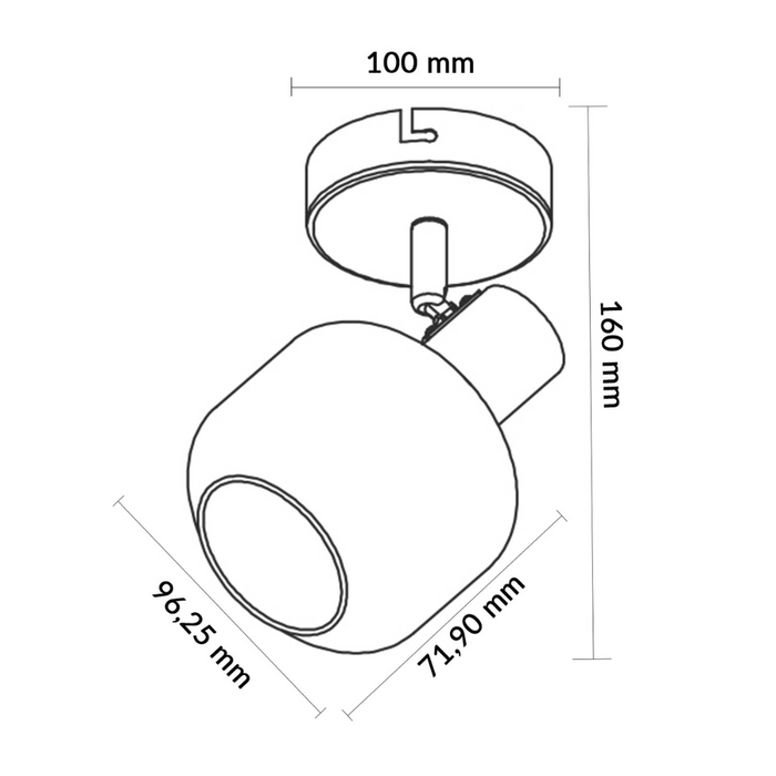 Lampă de tavan modernă cu soclu E14, design compact negru