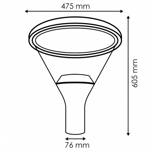 Detaliu tehnic lampă stradală LED Nova cu driver Lifud și CRI ≥70

