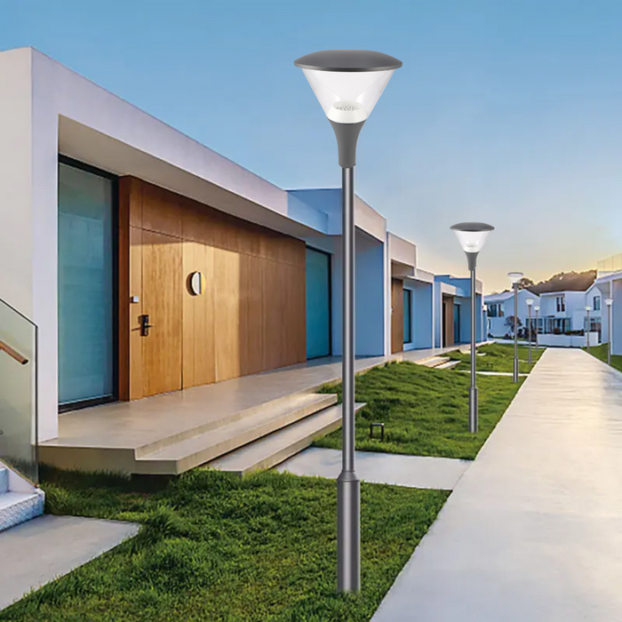 Lampă LED 60W montabilă pe stâlp Ø76 mm, eficiență 115 lm/W
