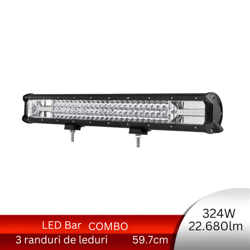 bara led auto, ledbar auto, led bar auto, ledbar combo beam, led bar auto 324w, ledbar 12-24v, bara led auto masini teren, bara led auto offroad, ledbar 22680lm, ledbar auto 59cm, ledia.ro
