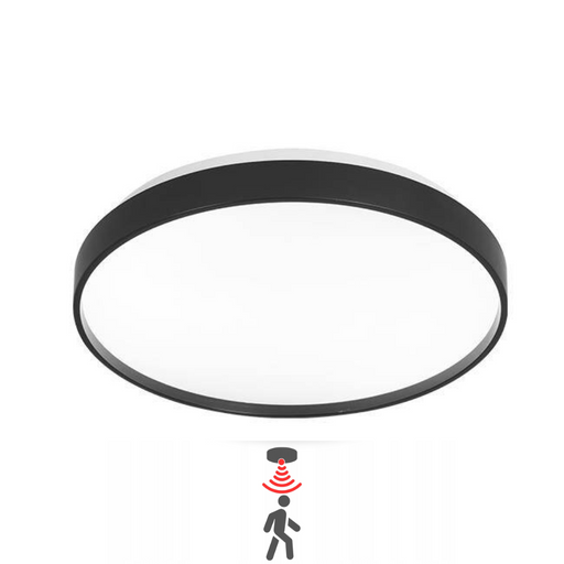 Plafoniera LED FILO 18W cu senzor montată pe tavan alb