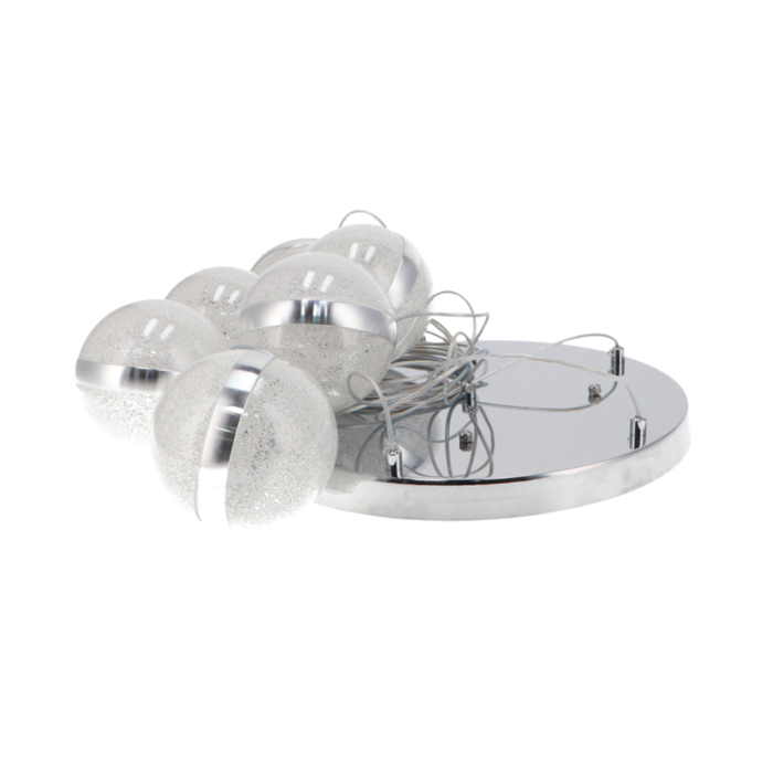 Lustră suspendată cromată pentru spații înalte