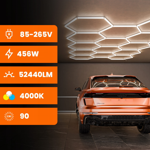 Montaj plafon sistem LED 14 hexagoane design tip fagure