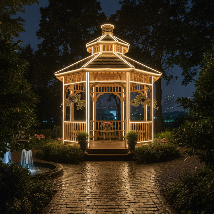  SMD 2835 pe Neon Flex Alb Cald pentru decor foisor