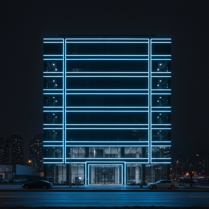 Neon LED Alb Rece instalat în scafă de tavan