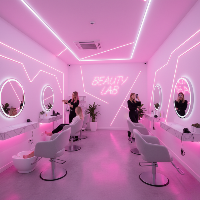 Neon FLEX Roz 230V lumină continuă și plăcută in saloane cosmetica