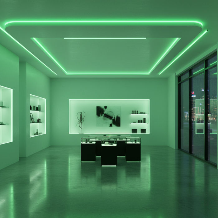 Neon FLEX Verde 230V lumină continuă și intensă