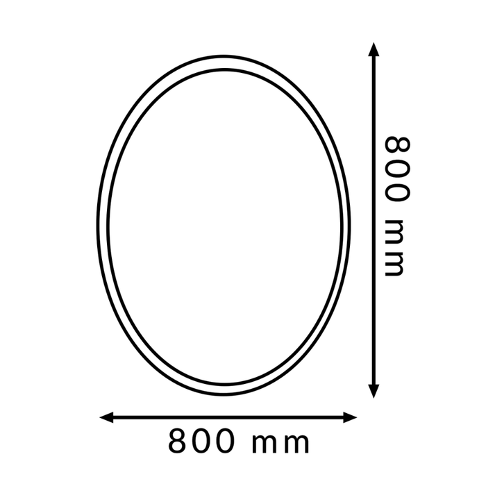 Oglindă rotundă stil minimalist IP44 iluminată LED