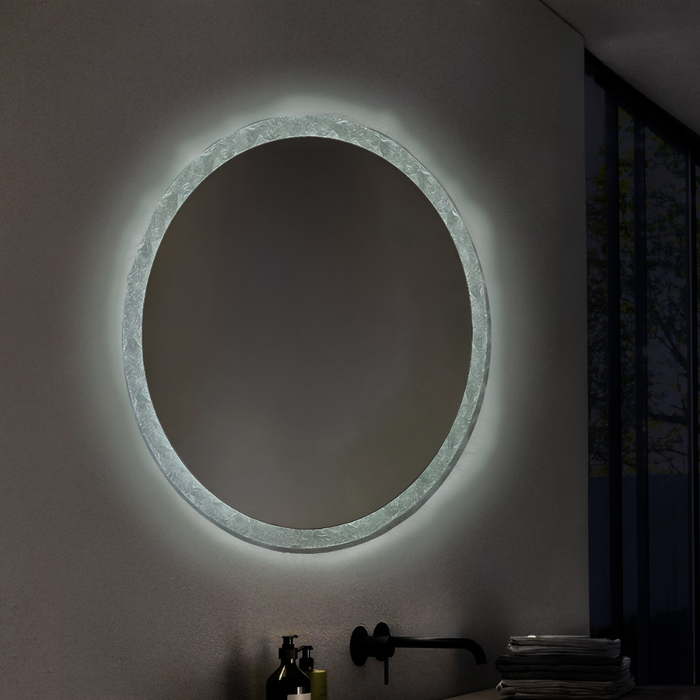 Oglindă iluminată LED transparentă IP44 pentru baie modernă